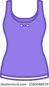 Colored Women Tank Top Icon. Vector Drawing. Women Underwear. Fashion and Clothing Concept