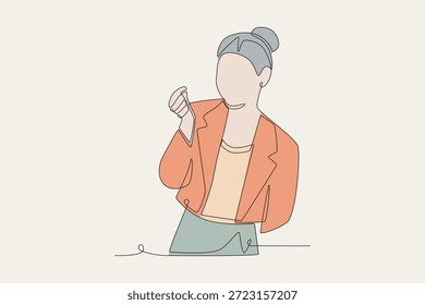 Colored Women's day concept one-line drawing