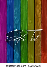 Colored wooden background with room text