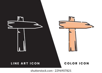 colored wooden plank symbol icon for directions design