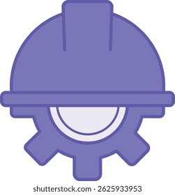Colored Worker Icon. Vector Illustration. Construction Helmet and Gear. Busy Man. Work Concept