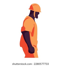 colored worker illustration over white