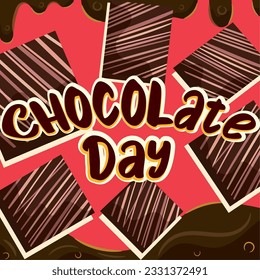 Plantilla del día del chocolate mundial de color Vector