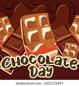 Colored world chocolate day template Vector