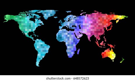 Colored world map