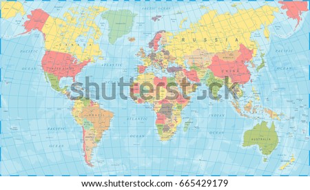 Colored World Map - Detailed Vector Illustration