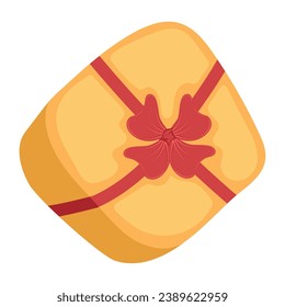 Colored wrapped christmas present icon Vector illustration