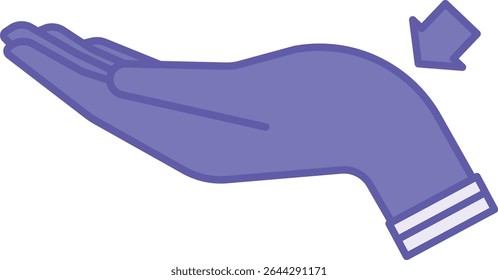 Ícone de pulso colorido. Ilustração de vetor. Parte do braço humano conectando o antebraço e a mão. Anatomia de conceito