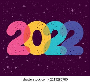 colored year 2022 invitation with stas