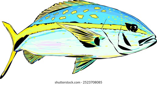 A colored Yellowtail Snapper fish 