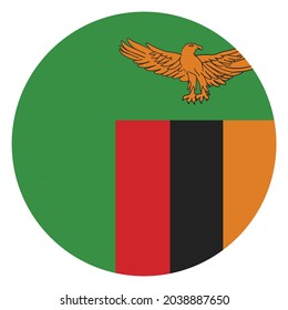 Farbige sambische Flagge. Vektorgrafik der sambischen Flagge