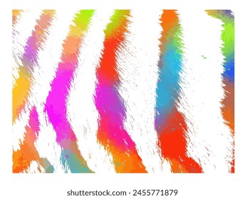 colored zebra or tiger fur background. Not AI, Vector illustration.