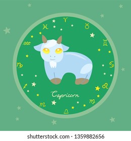 colored zodiac circle with cartoon characters vector image