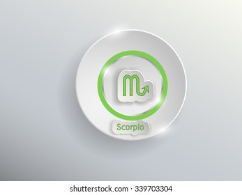 colored zodiac sign on the paper on a gray background