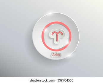 colored zodiac sign on the paper on a gray background