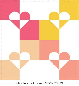 Corazón colorido. Diseño de fondo vectorial.