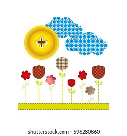 colores and figures flowers plants icon, vector illustraction design