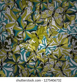 Colorfil beautiful butterflies illustrations. Nice background for paper, design of fabric, wrappers and wallpaper. Seamless. Vector illustration.