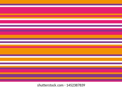 Colorfil horizontal lines. Orange. purple and pink straight stripes. Vector illustration