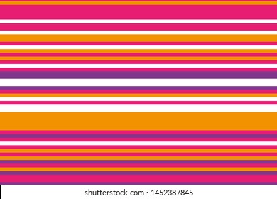 Colorfil horizontal lines. Orange. purple and pink straight stripes. Vector illustration