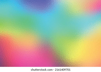 Colorfiul vivid iridescent holographic rainbow foil, Shiny metallic texture background vector.