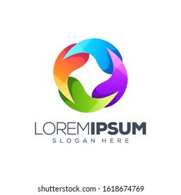 colorflow logo design vector illustration