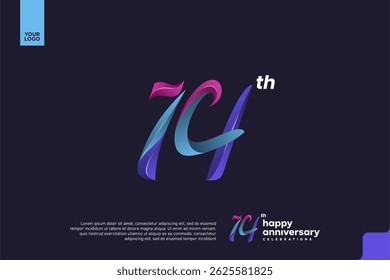Colorful 14th Anniversary Celebration Design with Artistic Gradient Number and Dark Background
