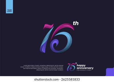 Colorful 16th Anniversary Celebration Design with Artistic Gradient Number and Dark Background