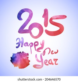 Colorful 2015 new year greeting card template.