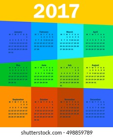 colorful 2017 calendar modern simple design