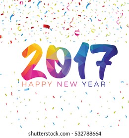 Colorful 2017 poster design. Happy new year 2017 calander vector