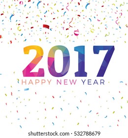 Colorful 2017 poster design. Happy new year 2017 calander vector