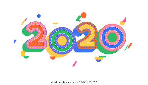 Colorful 2020 Background. Vector illustration