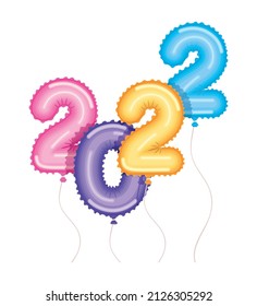 colorful 2022 balloons helium isolated icon