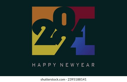 Colorful  2024 vector. Happy new year 2024 design with unique colorful numbers. Premium vector design for poster, banner, greeting and new year 2024 celebration