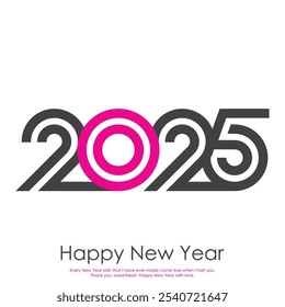 Colorful 2025 New Year Greeting Card for Christmas and Holidays Vector illustration