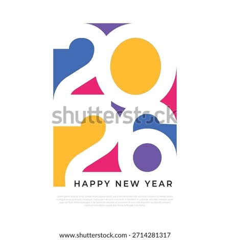 colorful 2026 flat typography number for new year celebration. collection of design number 2026 for calendar,poster and greeting card design decoration