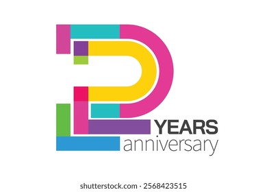 Colorful 22nd-anniversary numbers. 22 years old logotype. simple congrats. isolated abstract graphic web design template. creative digits.modern congratulation concept.