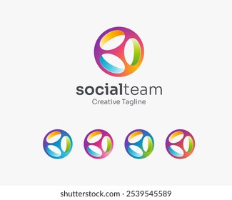 Colorful 3 d sphere logo gradient