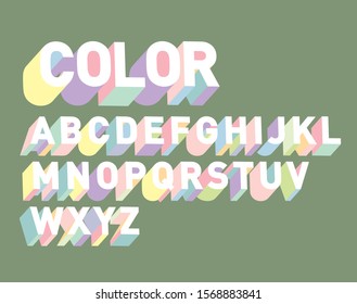 colorful 3 dimension typography design vector/illustration