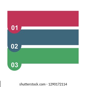 Colorful 3 step infographic diagram. Vector illustration on white background .