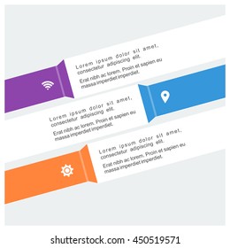 colorful 3 steps infographic background with place for text banner. can be used for workflow layout, diagram, number options, web design. Infographic business concept, parts, steps or processes