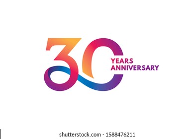 Colorful 30 Years Anniversary Vecor