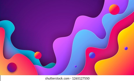 Colorful 3D abstract background with paper cut shapes