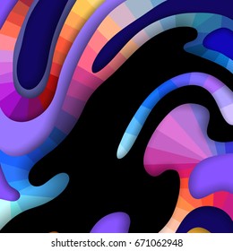 Colorful 3D abstract background with paper cut shapes