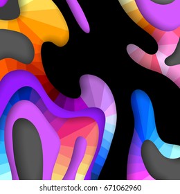 Colorful 3D abstract background with paper cut shapes