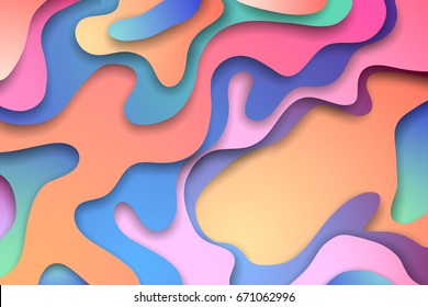Fondo abstracto en 3D colorido con formas de corte de papel
