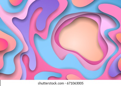 Fundo abstrato 3D colorido com formas de corte de papel