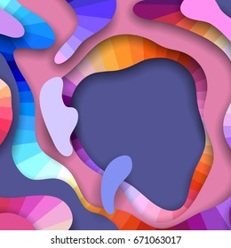 Colorful 3D abstract background with paper cut shapes