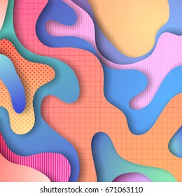 Fondo abstracto en 3D colorido con formas de corte de papel